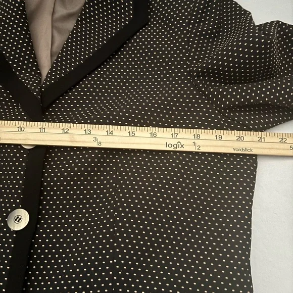 KASPER BLACK & BONE POLKA DOT JACQUARD TEXTURED THREE BUTTON JACKET. SZ 12 - Picture 9 of 11